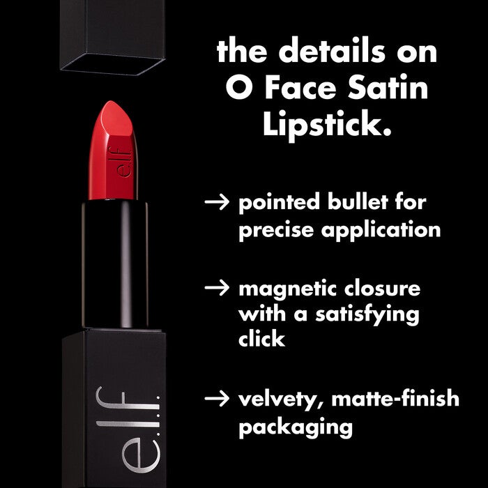O FACE Satin Lipstick, No Regrets - Blue Red
